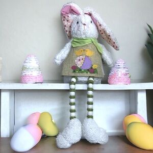 HomerBest Shelf Sitter Easter Bunny Home Decor Spring Rabbit Colorful Multicolor